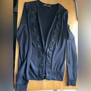 Cardigan with glitter collar
